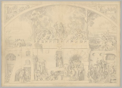 Preparatory Drawing for a Print Series on the History of Germany (Die Geschichte des deutschen Volkes in fünfzehn Bildern)