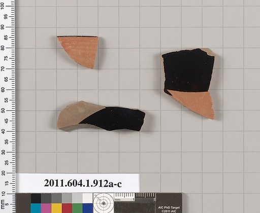 Terracotta fragments of kylikes (drinking cups)