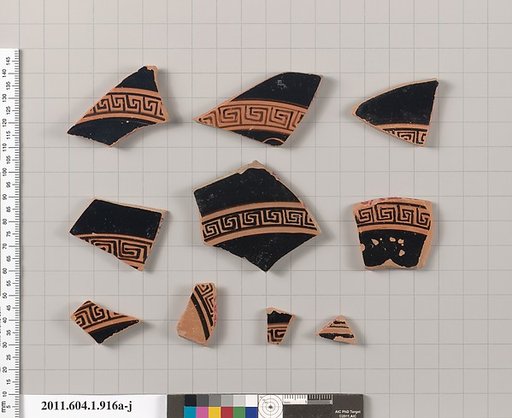 Terracotta fragments of kylikes (drinking cups)