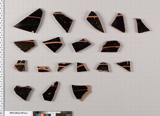 Terracotta fragments of kylikes (drinking cups)