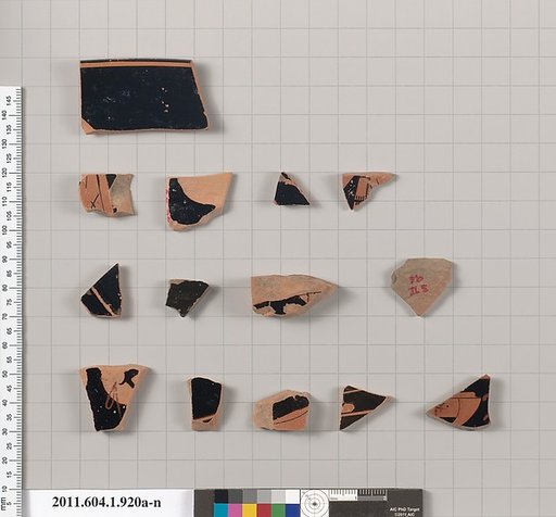 Terracotta fragments of kylikes (drinking cups)