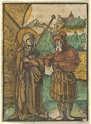 The Virgin as Master Dolorosa and Simeon, from Das Plenarium