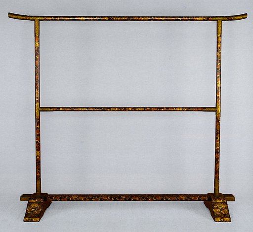 Kimono Rack (Ikō) with Scrolling Foliage and Tokugawa Family Crest