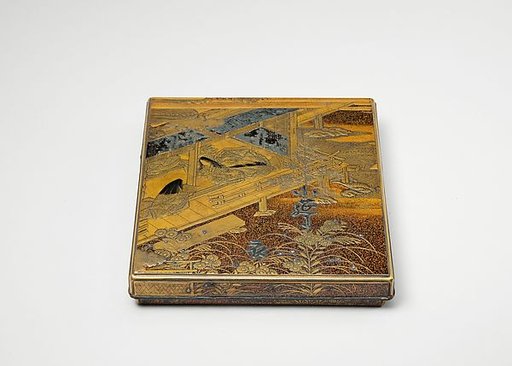 Writing Box (Suzuribako) with “The Lady of the Bridge” Design