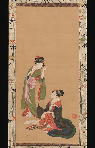 Courtesans Parodying Kanzan and Jittoku