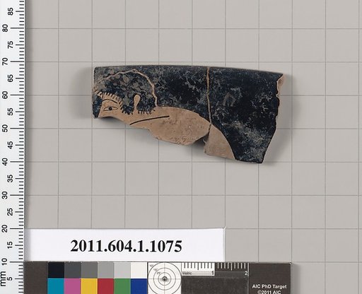 Terracotta rim fragment of a kylix (drinking cup)