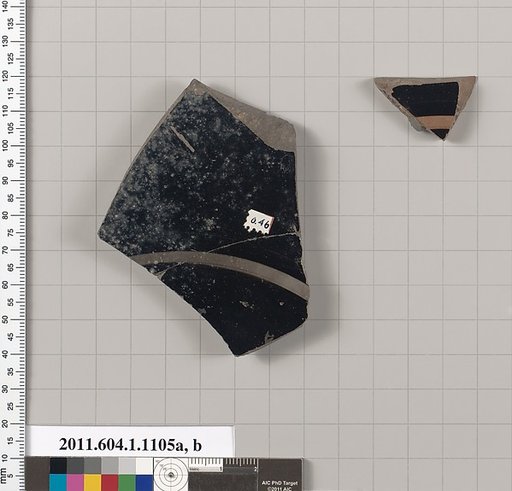 Terracotta fragments of a kylix (drinking cup)