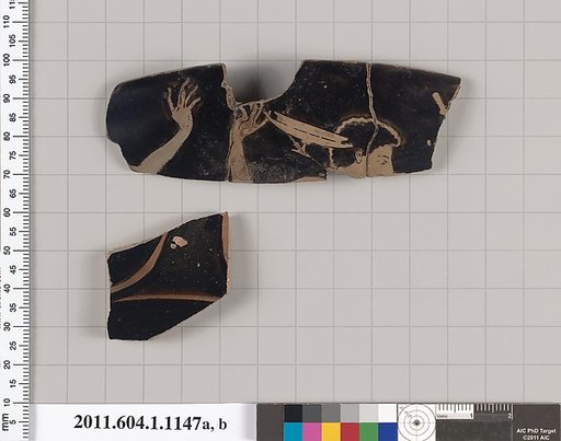 Terracotta rim fragment of a kylix (drinking cup)
