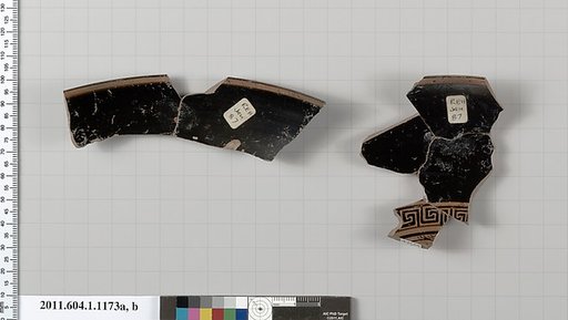 Terracotta rim fragments of a kylix (drinking cup)