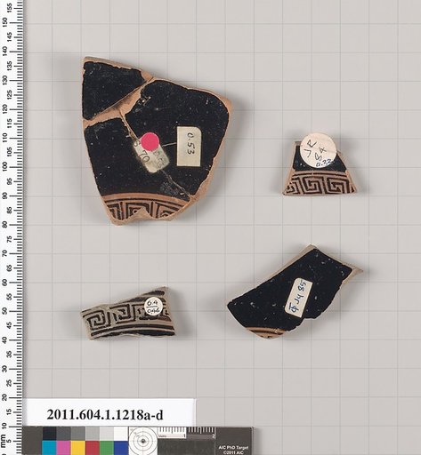 Terracotta fragments of kylikes (drinking cups)