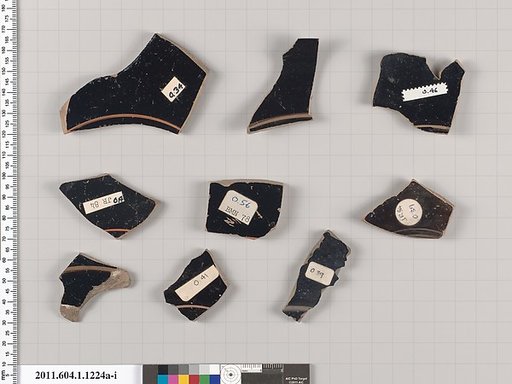 Terracotta fragments of kylikes (drinking cups)