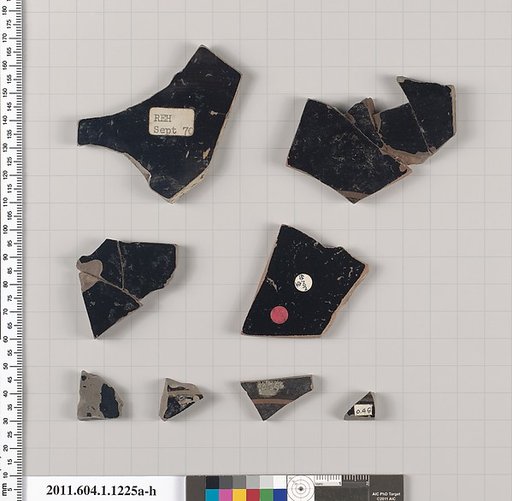 Terracotta fragments of kylikes (drinking cups)