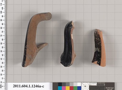 Terracotta fragments of kylikes (drinking cups)
