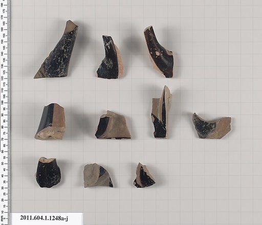 Terracotta fragments of kylikes (drinking cups)