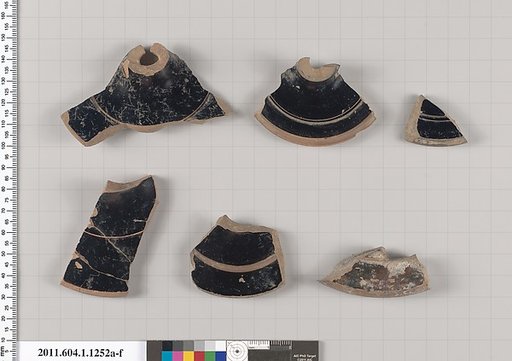 Terracotta fragments of kylikes (drinking cups)