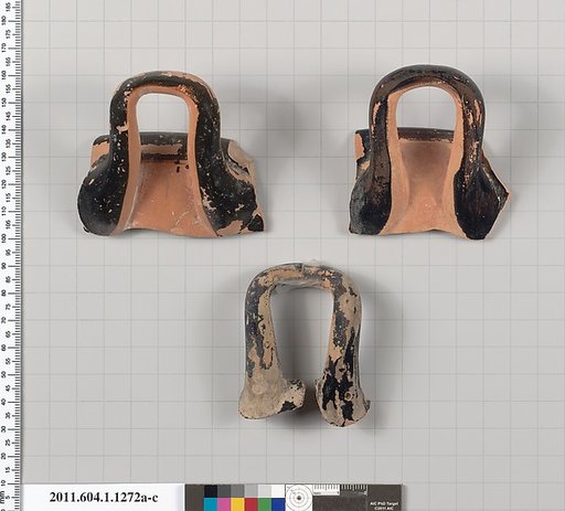 Terracotta fragments of kylikes (drinking cups)