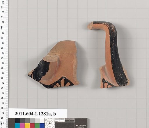 Terracotta fragments of kylikes (drinking cups)