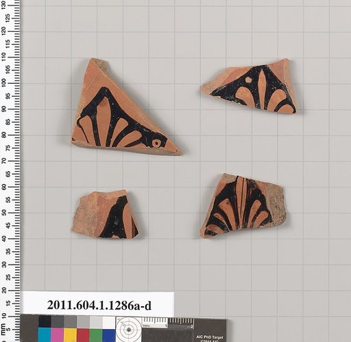 Terracotta fragments of kylikes (drinking cups)