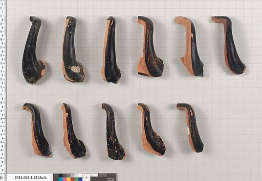 Terracotta fragments of kylikes (drinking cups)