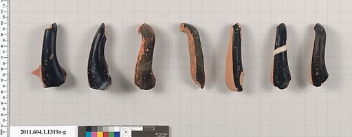 Terracotta fragments of kylikes (drinking cups)