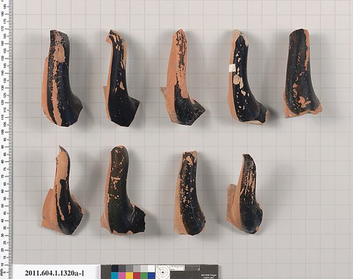Terracotta fragments of kylikes (drinking cups)