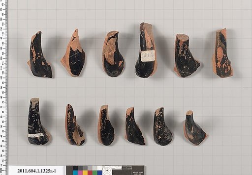 Terracotta fragments of kylikes (drinking cups)