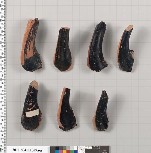 Terracotta fragments of kylikes (drinking cups)