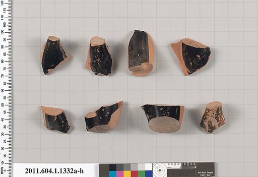 Terracotta fragments of kylikes (drinking cups)