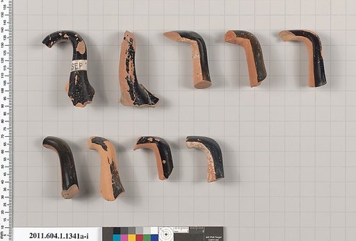 Terracotta fragments of kylikes (drinking cups)