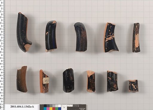 Terracotta fragments of kylikes (drinking cups)