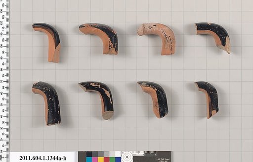 Terracotta fragments of kylikes (drinking cups)
