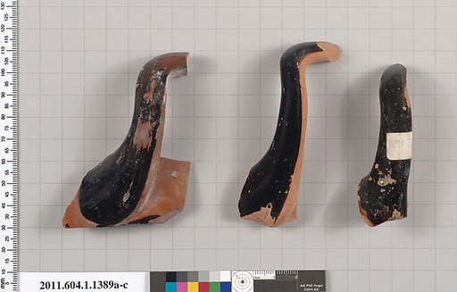 Terracotta fragments of kylikes (drinking cups)