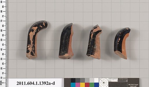 Terracotta fragments of kylikes (drinking cups)