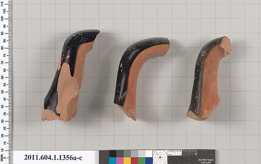 Terracotta fragments of kylikes (drinking cups)