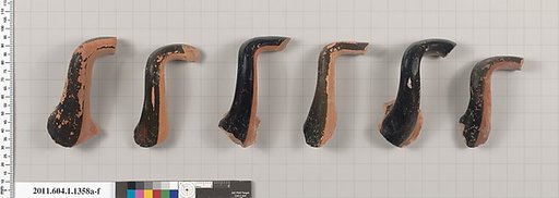 Terracotta fragments of kylikes (drinking cups)