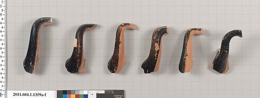 Terracotta fragments of kylikes (drinking cups)
