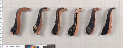 Terracotta fragments of kylikes (drinking cups)
