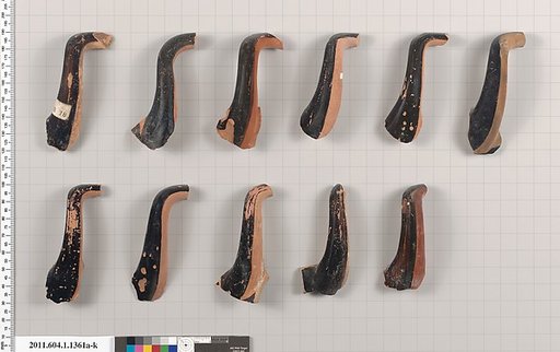 Terracotta fragments of kylikes (drinking cups)