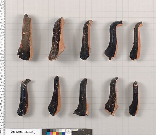 Terracotta fragments of kylikes (drinking cups)
