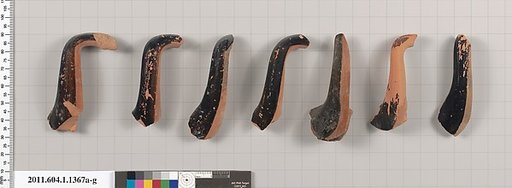 Terracotta fragments of kylikes (drinking cups)