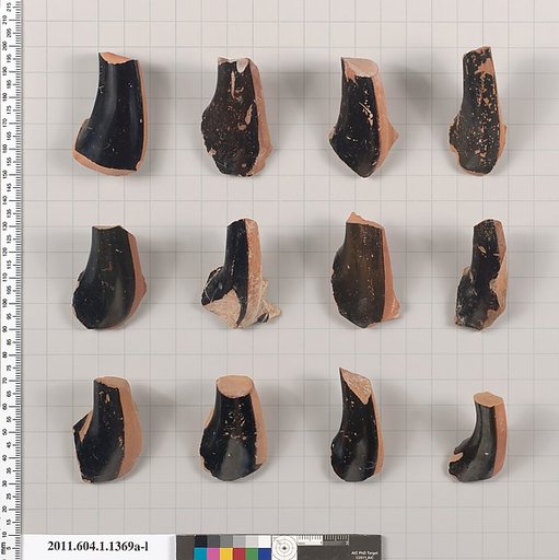 Terracotta fragments of kylikes (drinking cups)