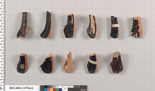Terracotta fragments of kylikes (drinking cups)