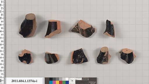 Terracotta fragments of kylikes (drinking cups)