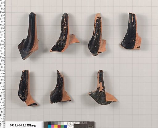 Terracotta fragments of kylikes (drinking cups)