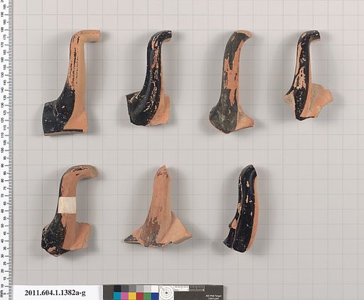 Terracotta fragments of kylikes (drinking cups)