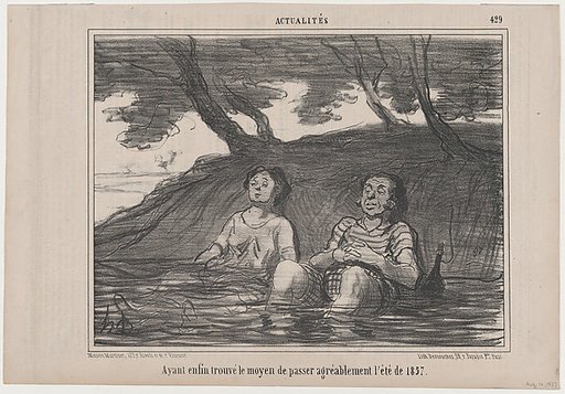 Ayant enfin trouvé..., from Actualités, published in Le Charivari, August 14, 1857