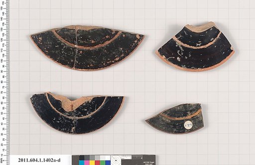 Terracotta fragments of kylikes (drinking cups)