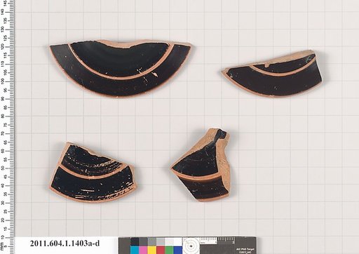 Terracotta fragments of kylikes (drinking cups)