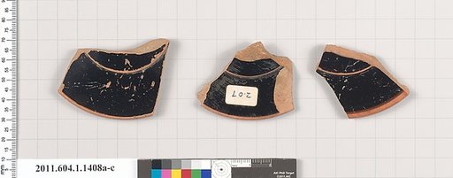 Terracotta fragments of kylikes (drinking cups)
