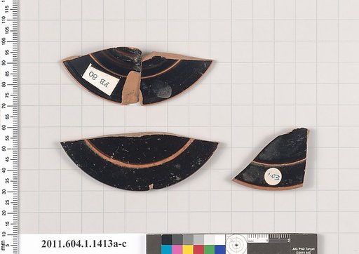 Terracotta fragments of kylikes (drinking cups)